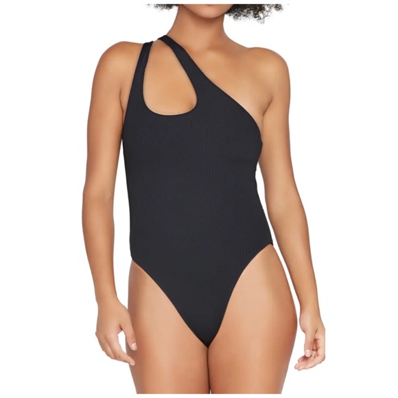 NWOT L*Space Phoebe Classic One-Shoulder Rib One-Piece Swimsuit - Picture 1 of 9